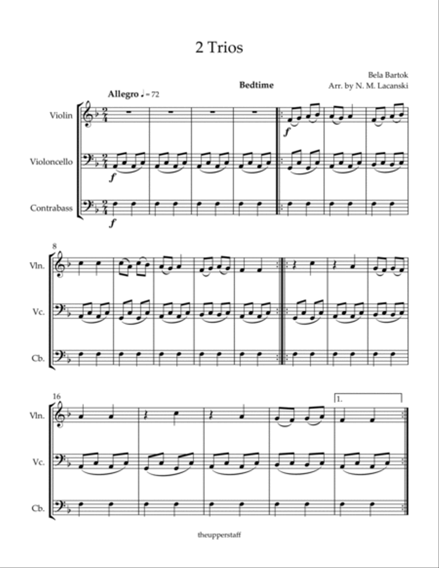 2 Trios Bedtime Menuetto 2 Trios Bedtime Menuetto String Trio scores gallery preview page 2