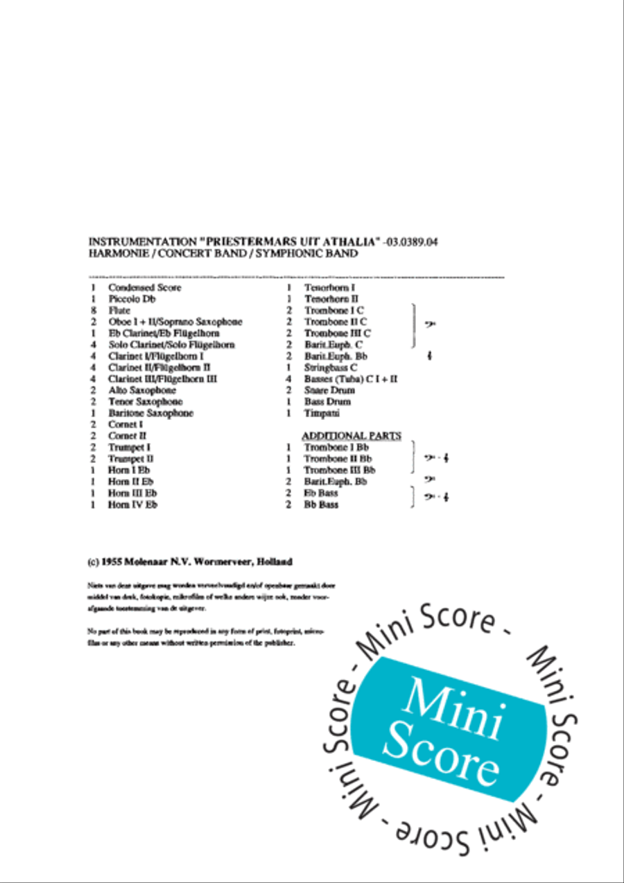 Priestermarsch Uit Athalia Fanfare Band scores gallery preview page 4