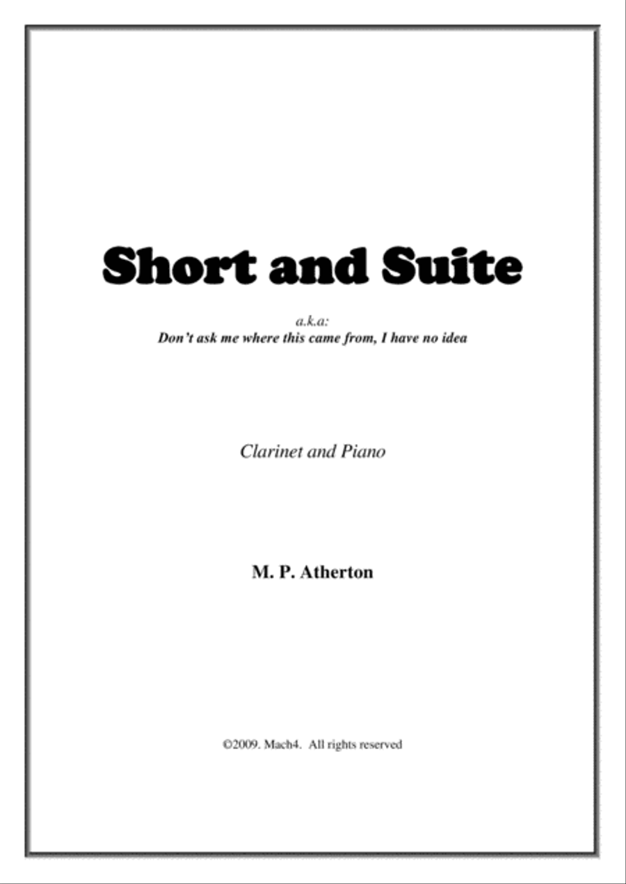Short and Suite Clarinet Solo scores gallery preview page 1