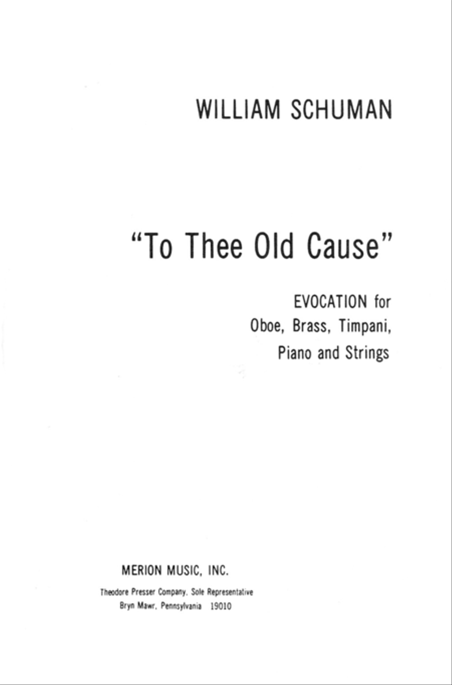 To Thee Old Cause To Thee Old Cause Orchestra scores gallery preview page 1