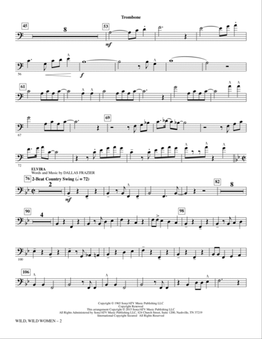 Wild, Wild Women - Trombone Choir scores gallery preview page 2