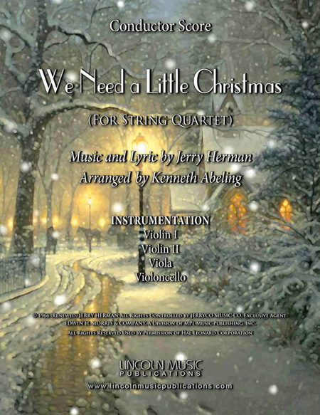 We Need A Little Christmas by Kimberley Locke String Quartet - Digital Sheet Music