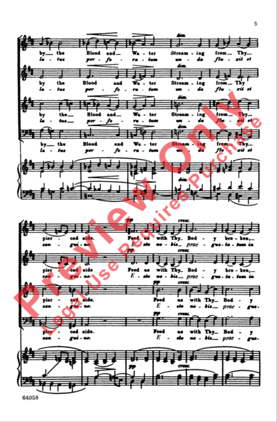 Ave Verum (Jesu, Word of God Incarnate) 4-Part scores gallery preview page 4