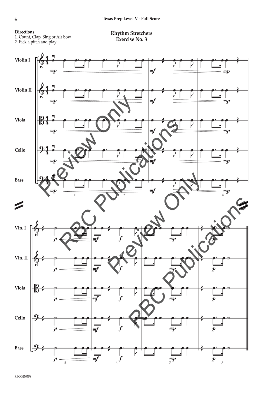 Texas Prep Level V Orchestra scores gallery preview page 3