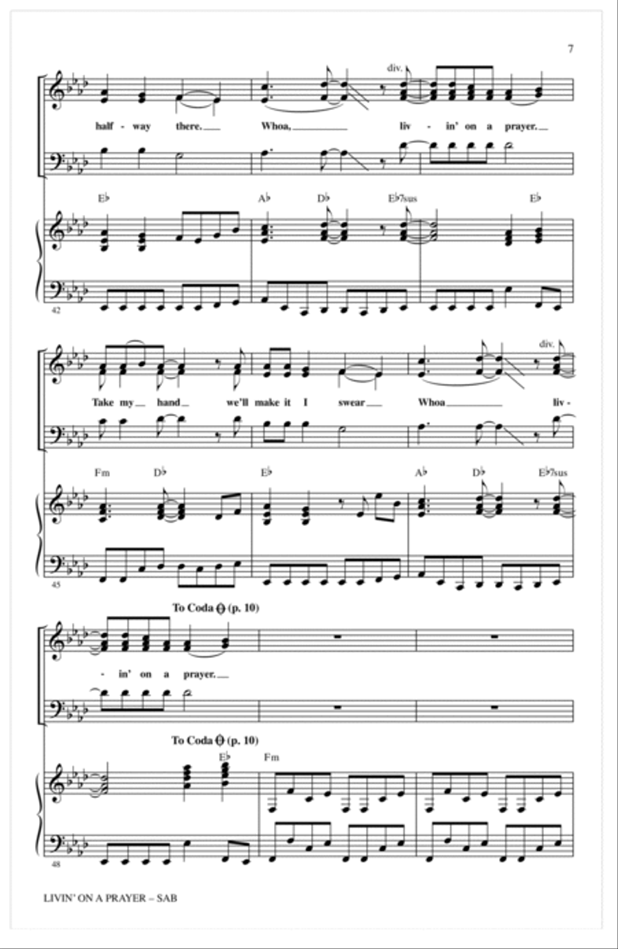 Livin' On A Prayer (arr. Mac Huff) 3-Part scores gallery preview page 6