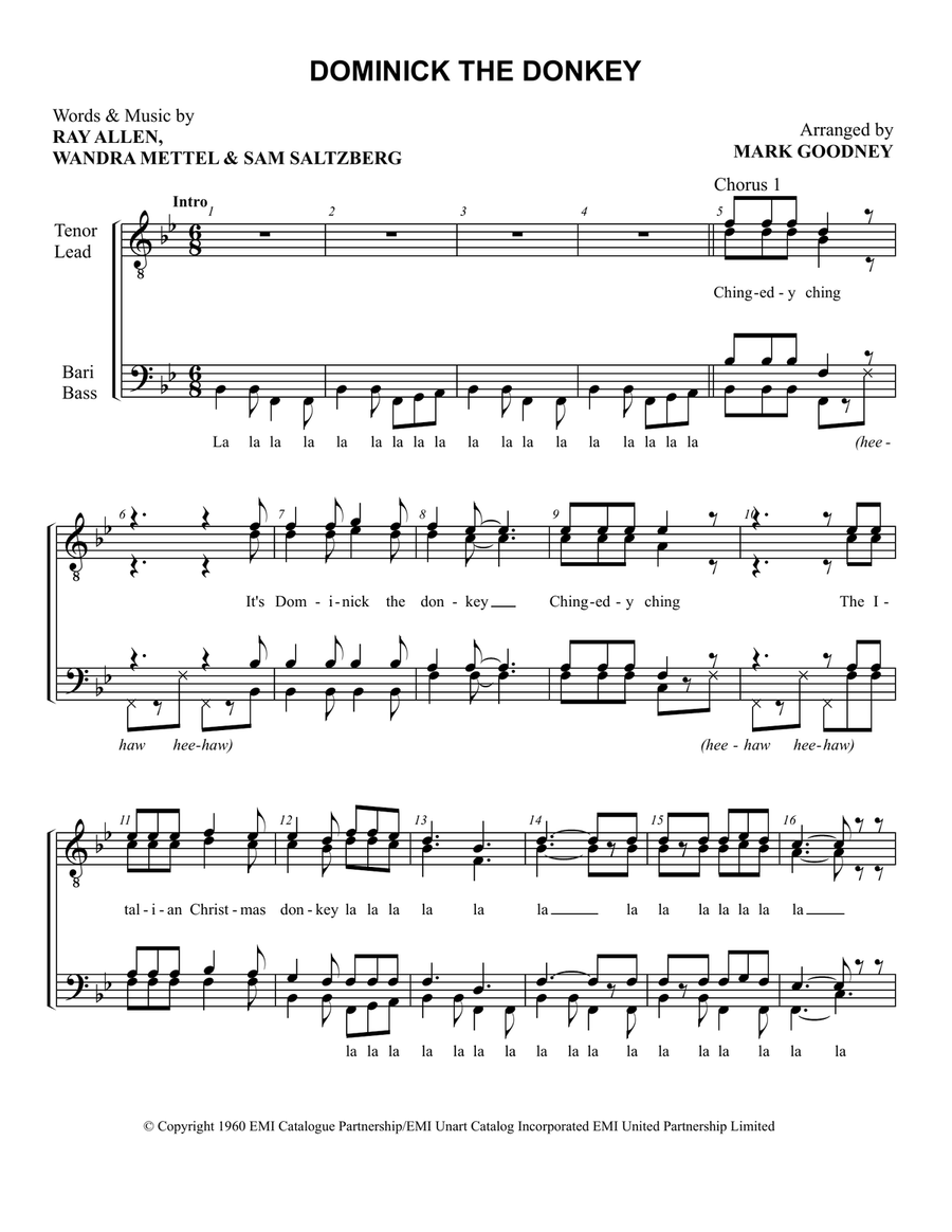 Dominick, The Donkey TTBB scores gallery preview page 2