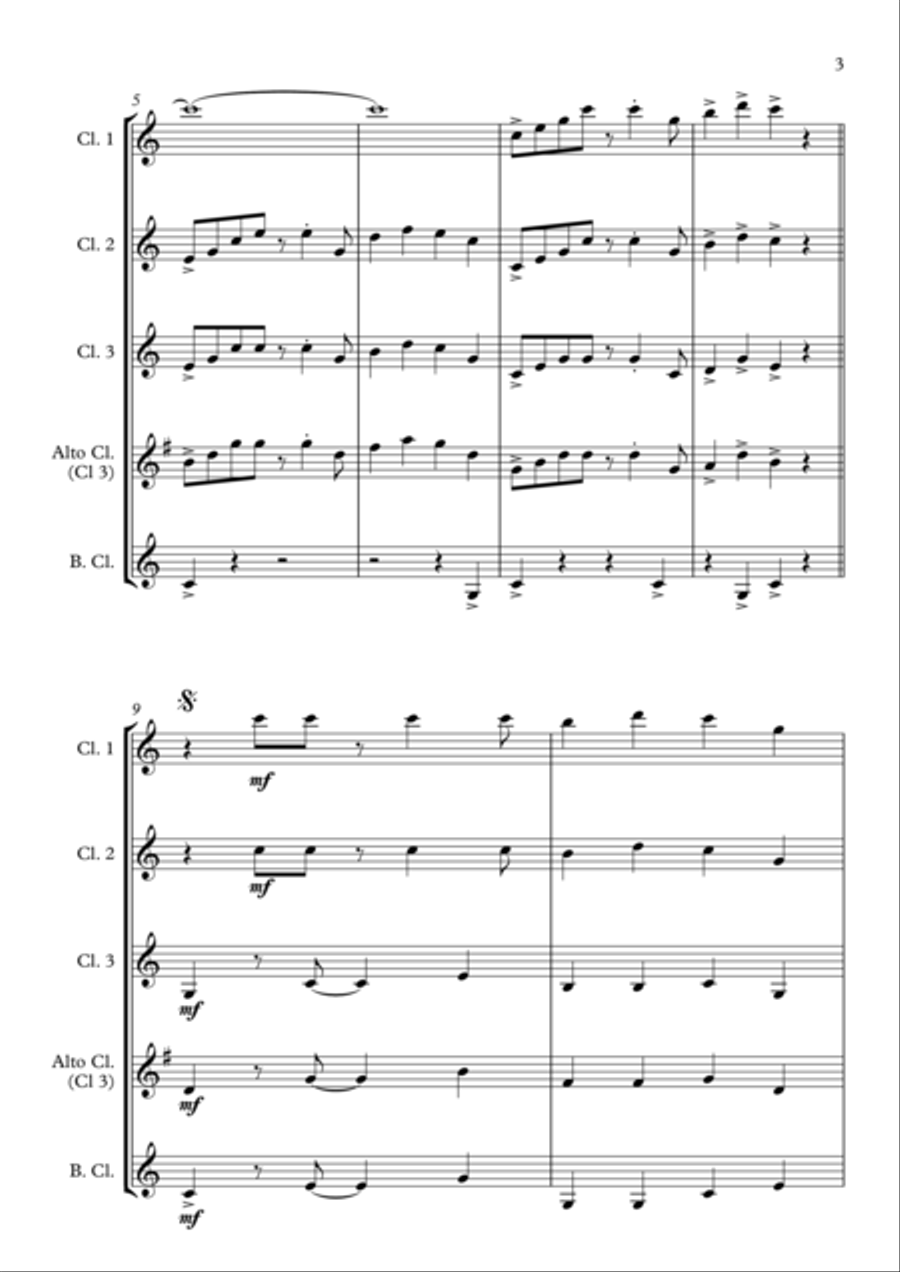 Under The Sea Clarinet Quartet scores gallery preview page 3