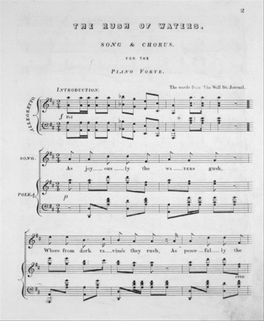 The Rush of Waters. New Years Gift for 1855 4-Part scores gallery preview page 2