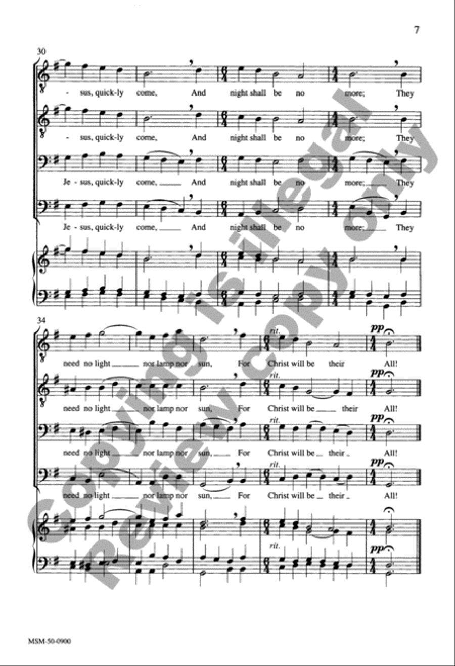 E'en So, Lord Jesus, Quickly Come TTBB scores gallery preview page 6