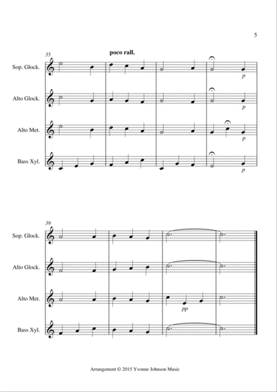It Came Upon A Midnight Clear - For Orff Ensemble Percussion Ensemble scores gallery preview page 5