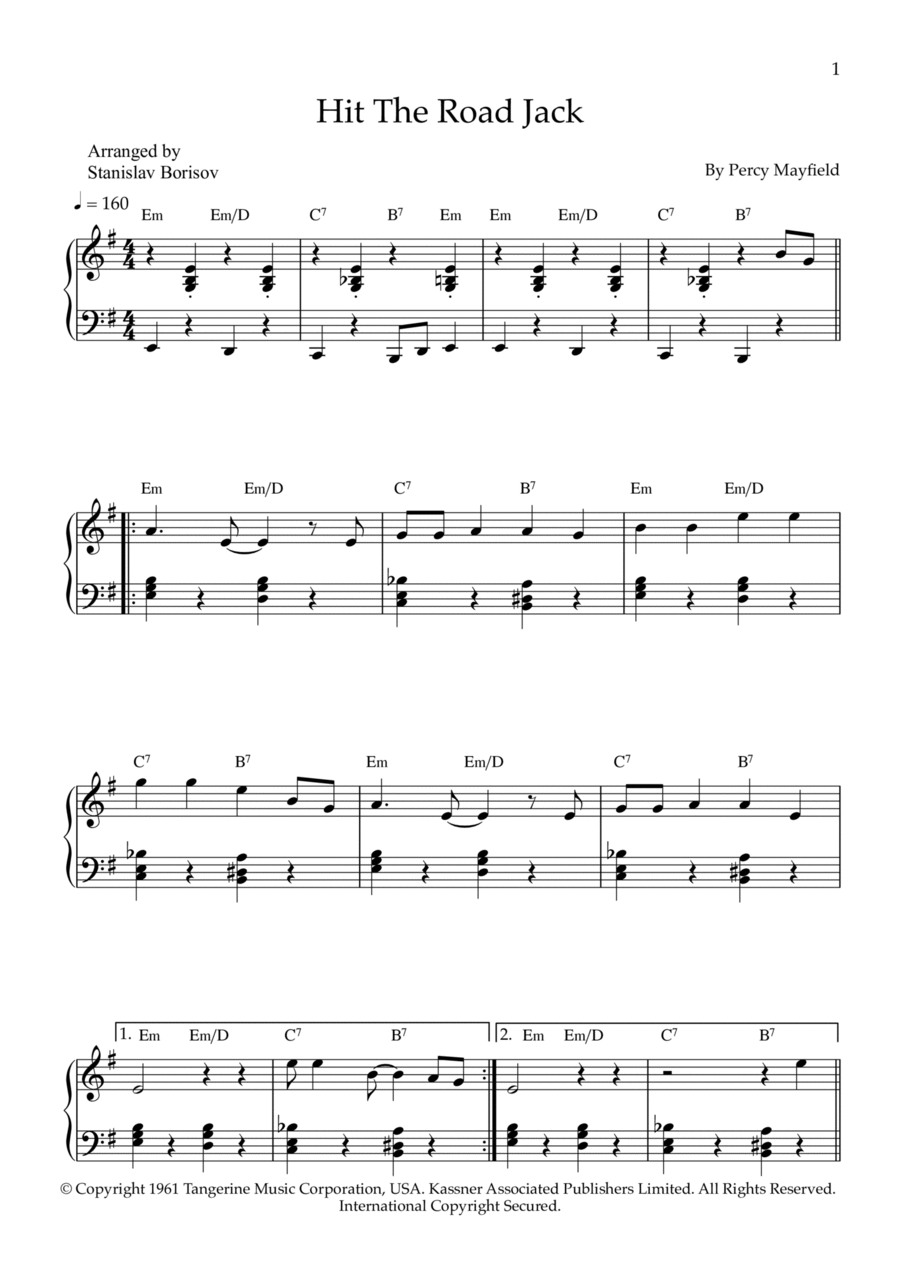 Hit The Road Jack Hit The Road Jack Easy Piano scores gallery preview page 1