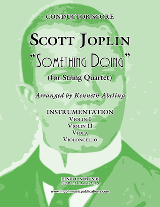 Book cover for Joplin - “Something Doing” (for String Quartet)