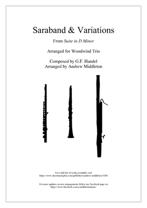 Book cover for Saraband in D Minor for arranged for Woodwind Trio