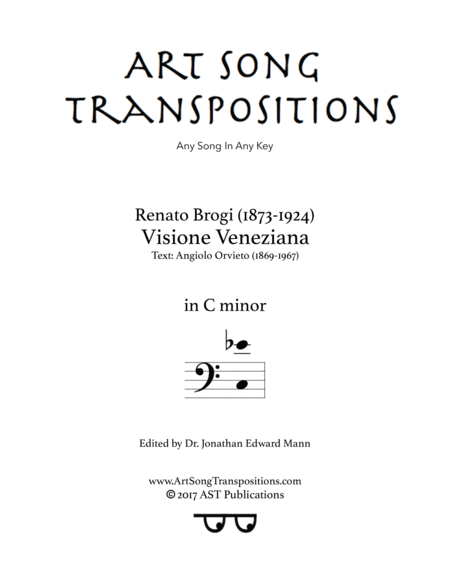 BROGI: Visione Veneziana (transposed to C minor, bass clef)