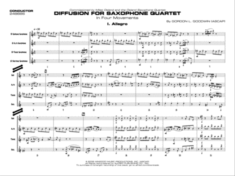 Diffusion for Sax Quartet Small Ensemble scores gallery preview page 2