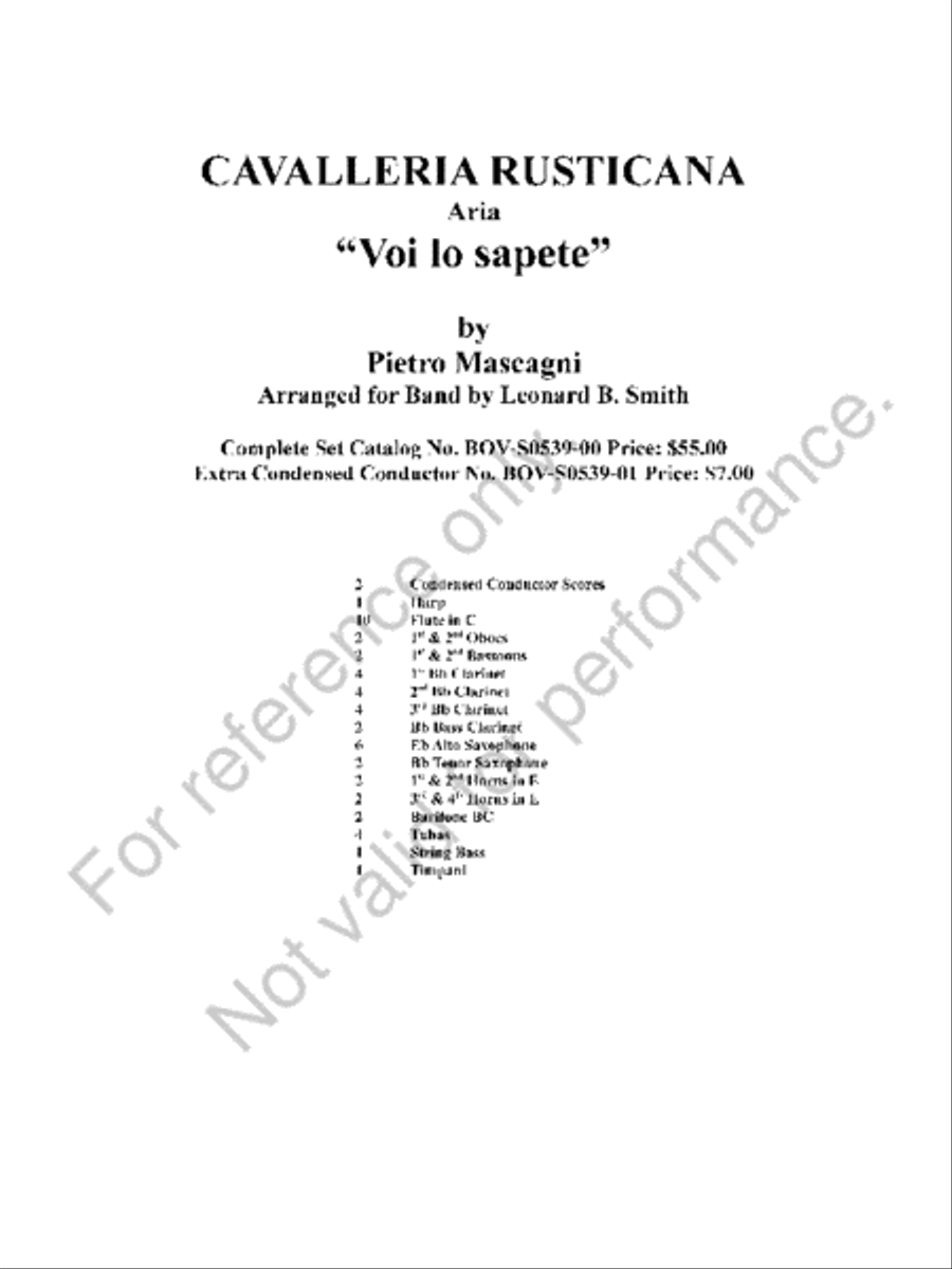 Voi lo Sapete Concert Band scores gallery preview page 2