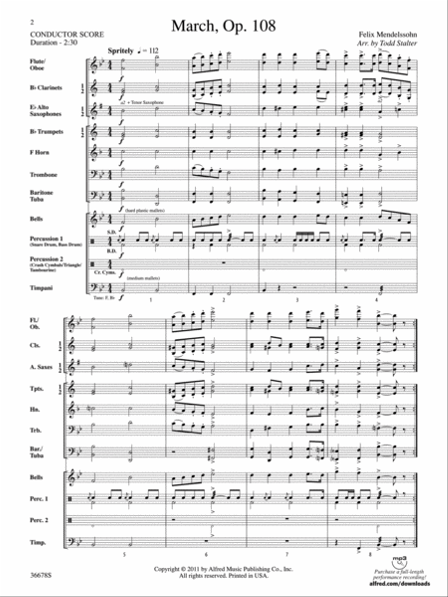 March, Opus 108 Concert Band scores gallery preview page 2