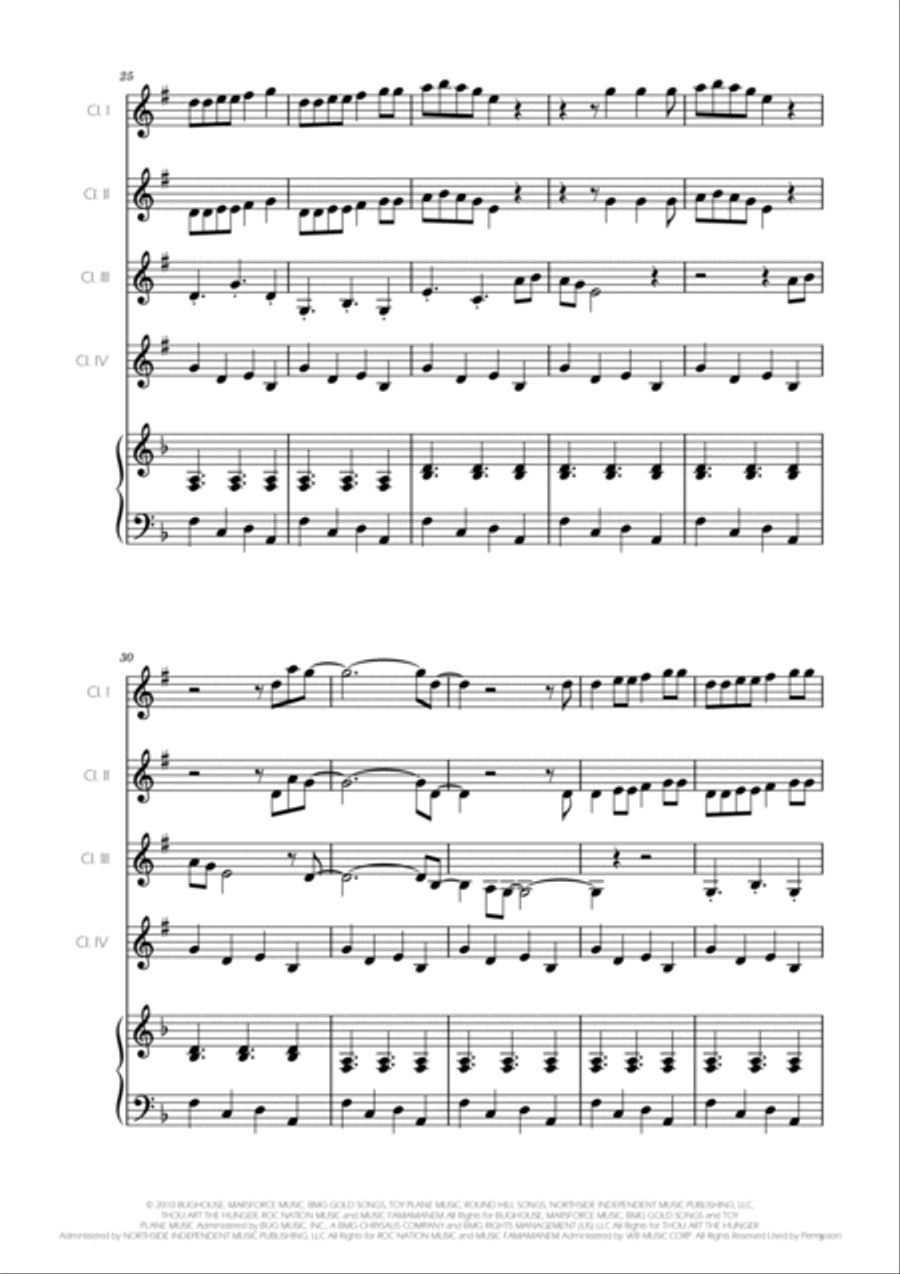 Marry You Clarinet Quartet scores gallery preview page 3