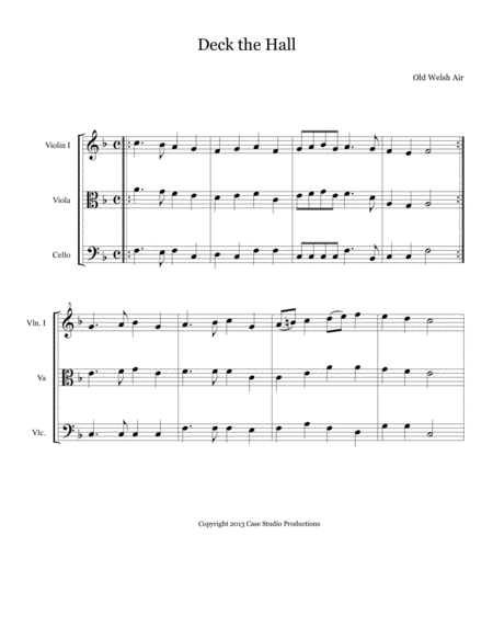 Christmas Trios I - violin, viola, cello