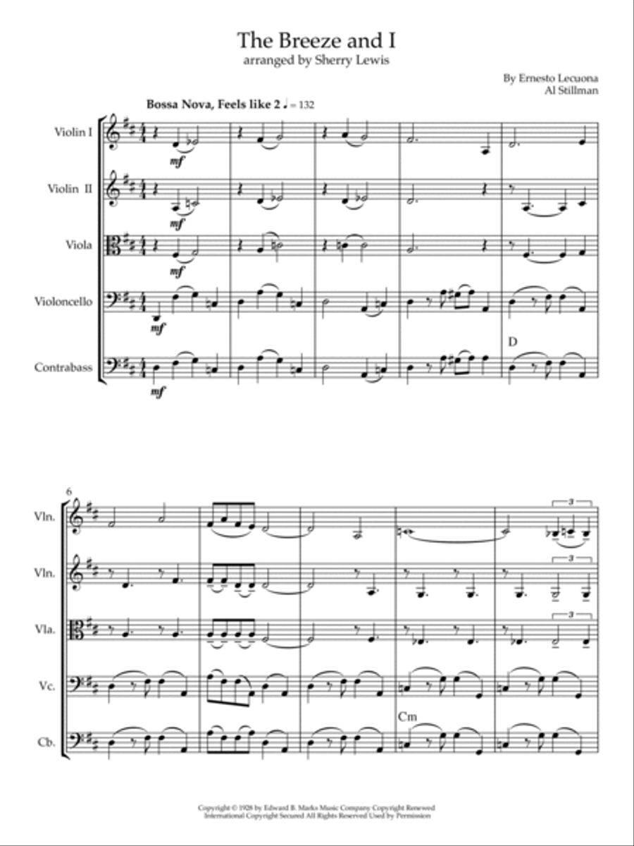The Breeze And I String Quintet scores gallery preview page 4