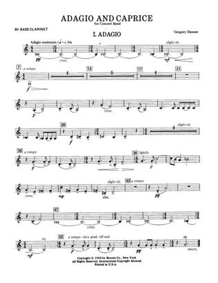 Adagio and Caprice - Bb Bass Clarinet