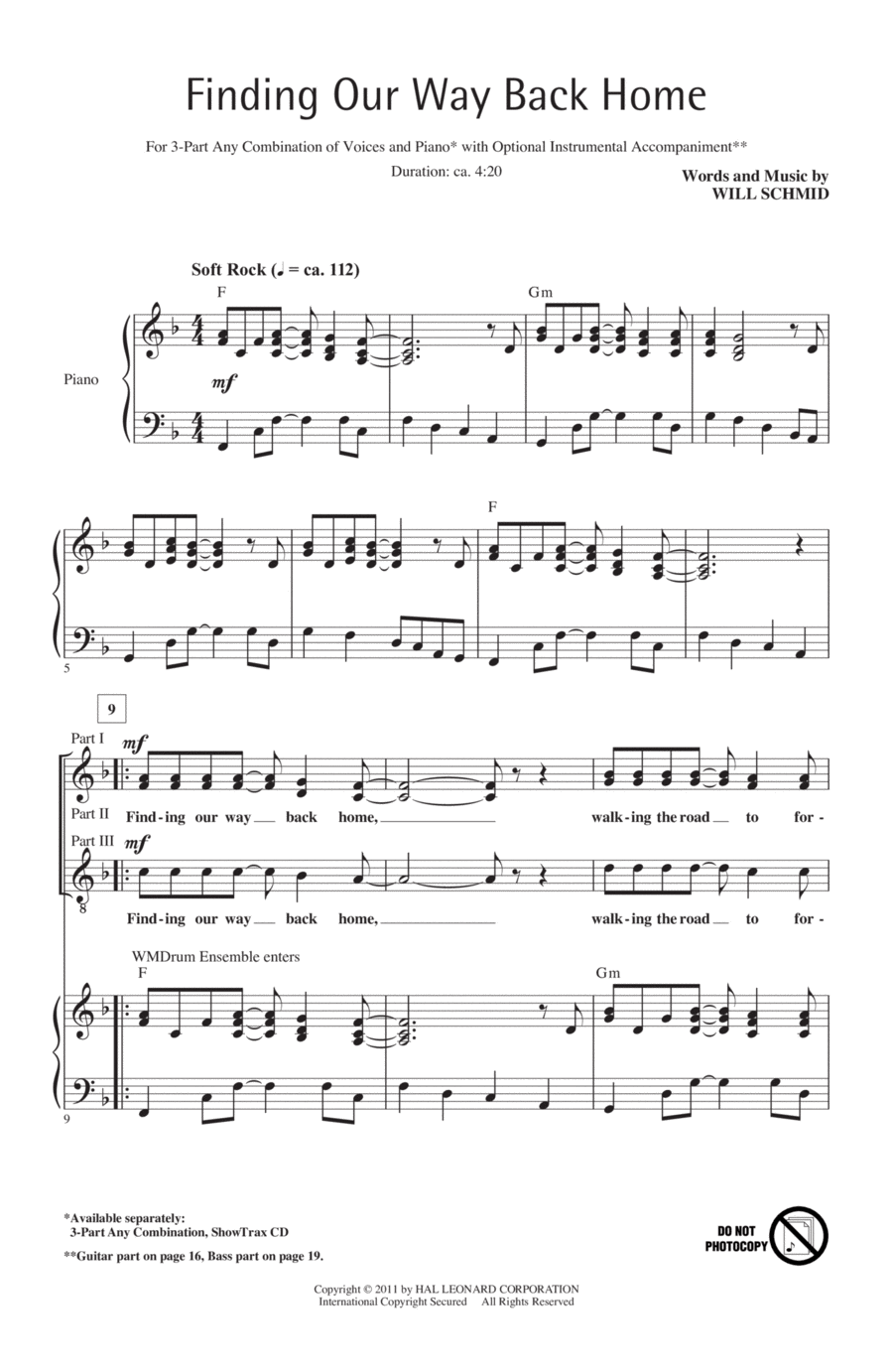 Finding Our Way Back Home 3-Part scores gallery preview page 1