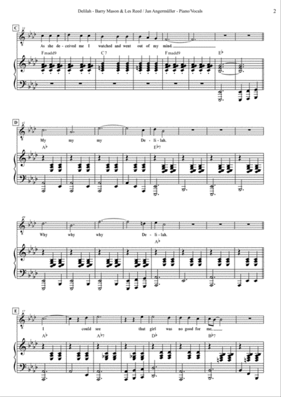 Delilah Delilah Voice scores gallery preview page 4