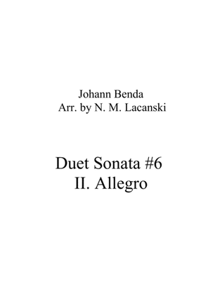 Book cover for Duet Sonata #6 Movement 2 Allegro
