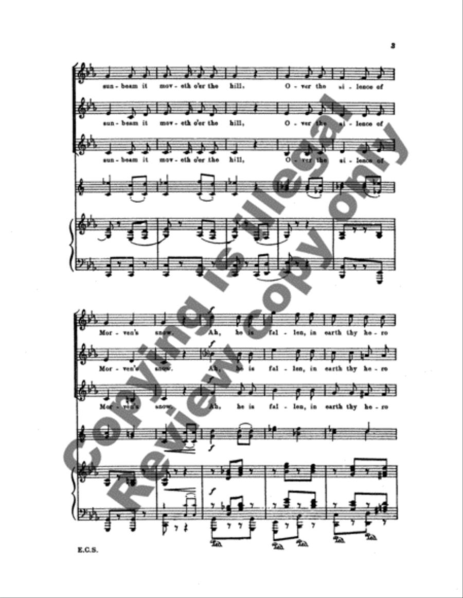 Gesaenge fuer Frauenchor, Op. 17: No. 4. Song from Ossian's Fingal SSA scores gallery preview page 5