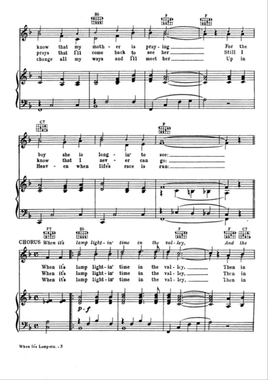 When It's Lamp Lightin' Time In The Valley Voice scores gallery preview page 3