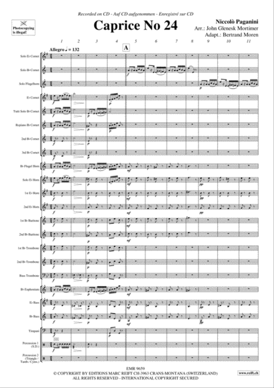 Caprice No. 24 Brass Trio scores gallery preview page 3