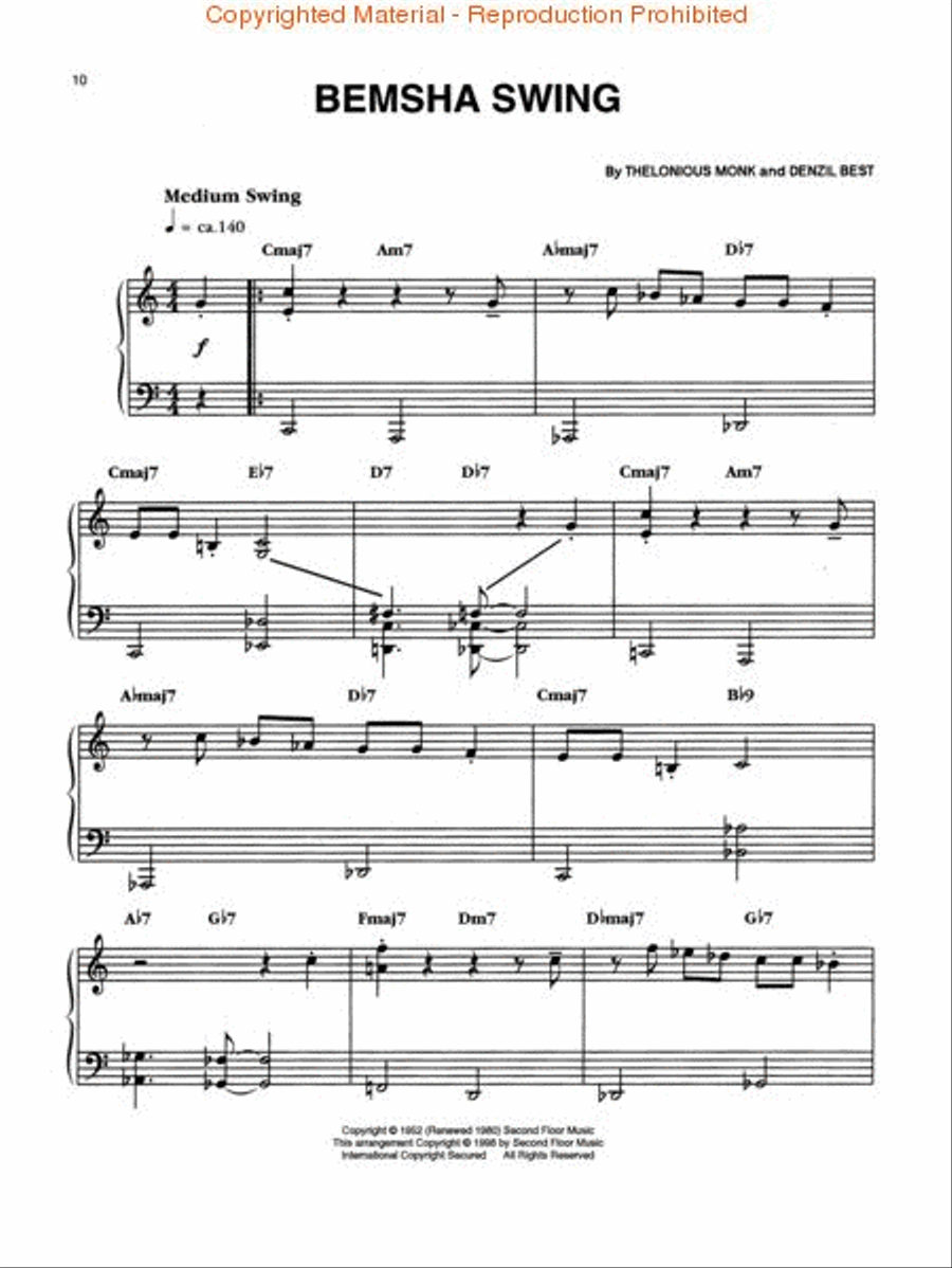 Thelonious Monk – Easy Piano Solos Easy Piano scores gallery preview page 3