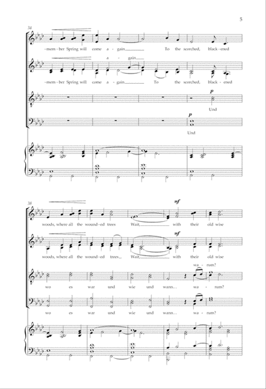 Sure of the sky, sure of the sun/Des Himmels sicher, der Sonne sicher Divisi scores gallery preview page 5