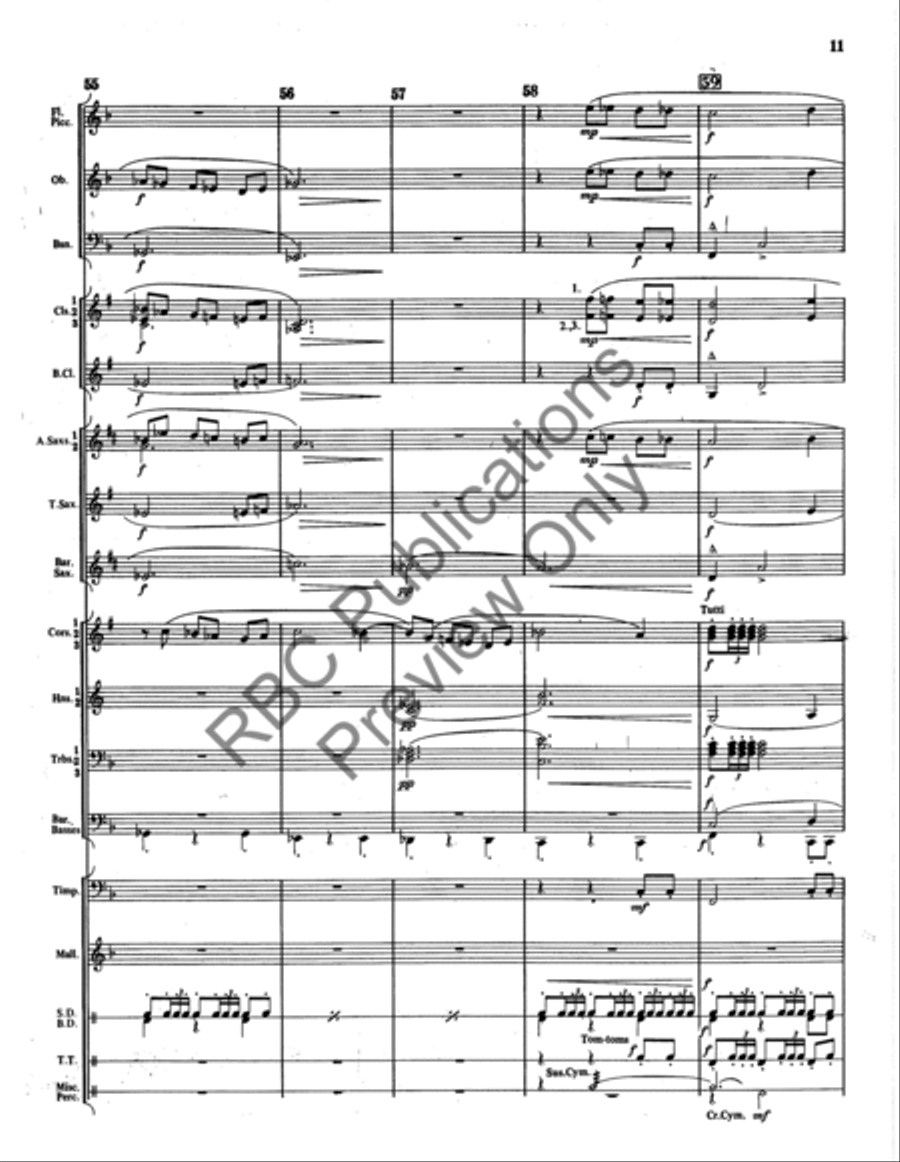 Danza Tambor Bolero Concert Band scores gallery preview page 12