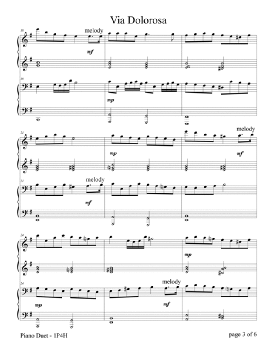 Via Dolorosa 1 Piano, 4-Hands scores gallery preview page 6