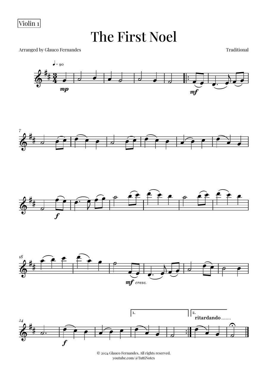 The First Noel | BEAUTIFUL Christmas Classic String Orchestra scores gallery preview page 4