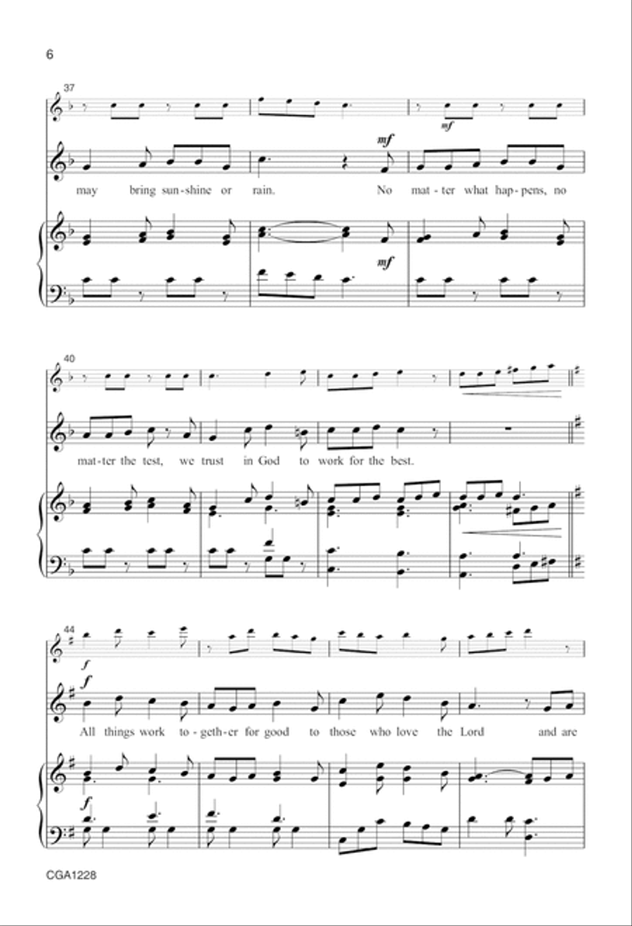 All Things Work Together for Good Unison Choir scores gallery preview page 6