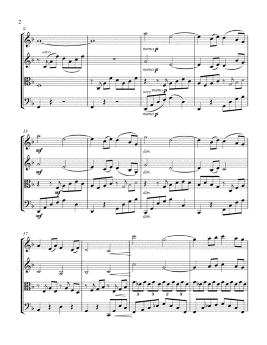 Reverie - Debussy - For String quartet String Quartet scores gallery preview page 2