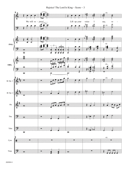 Rejoice, the Lord Is King - Brass and Percussion Score and Parts