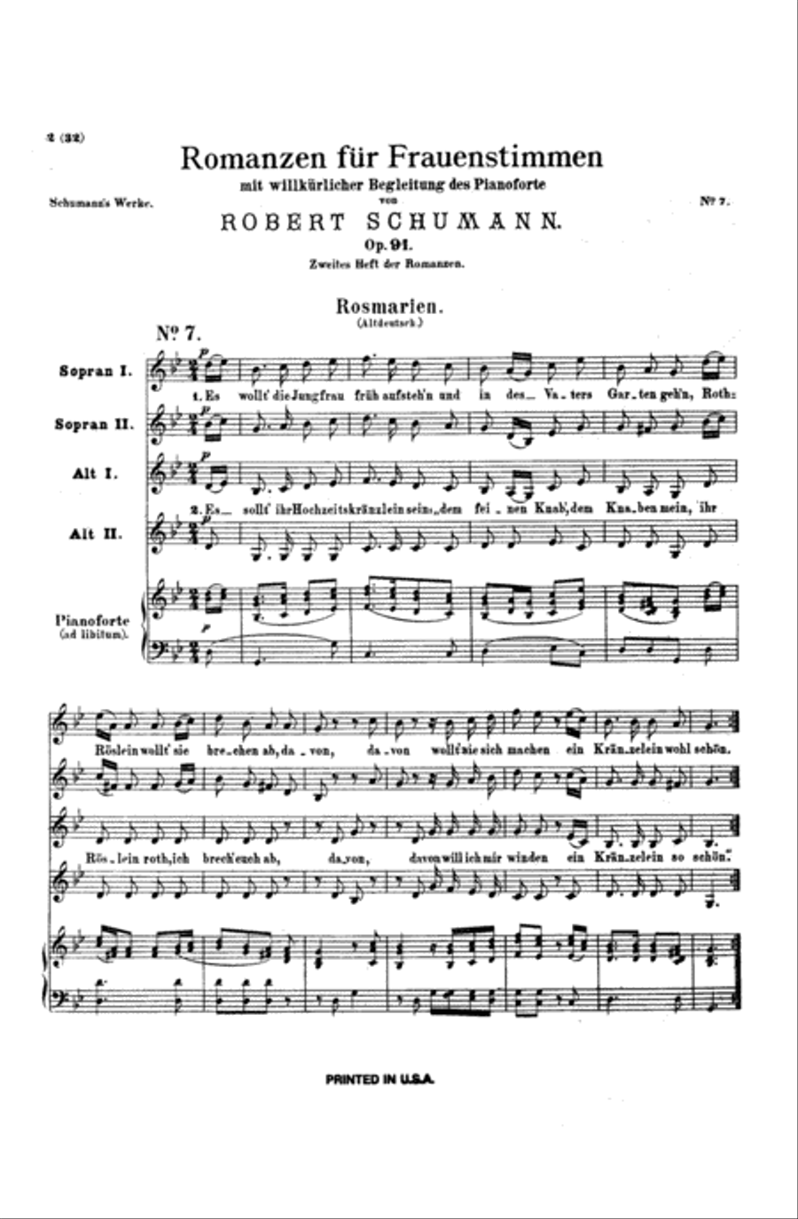 Various Choral Works -- Romances, Op. 91, Nos. 7-12; Spanish Songs, Op. 74; Minnespiel, Op. 101 Choir scores gallery preview page 5