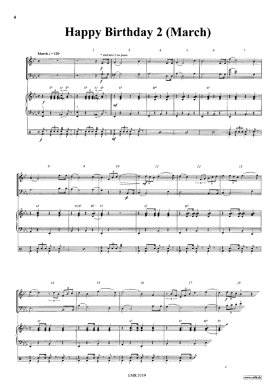 Happy Birthday Brass Ensemble scores gallery preview page 4