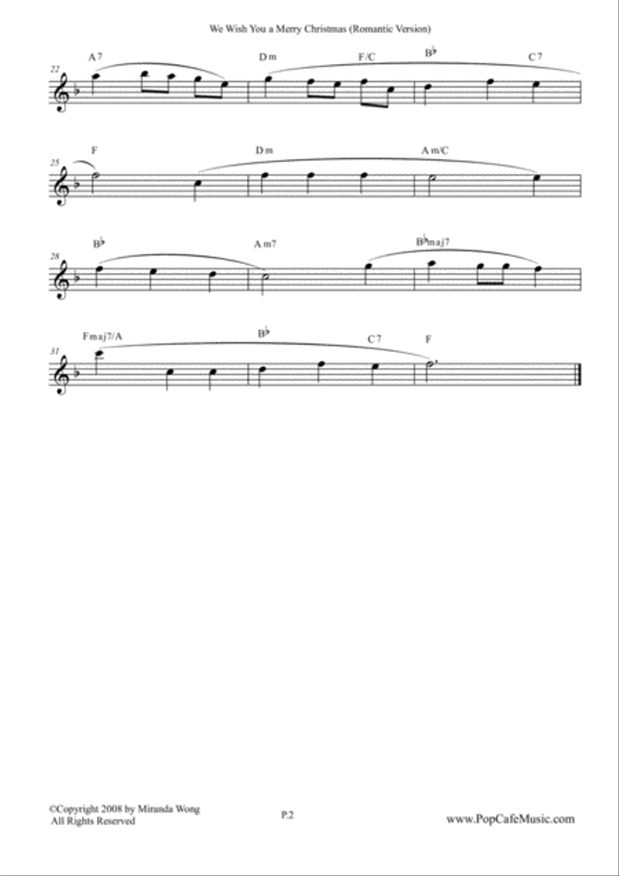 We Wish You a Merry Christmas - Alto Sax + Tenor Sax + Concert Key Tenor Saxophone scores gallery preview page 3