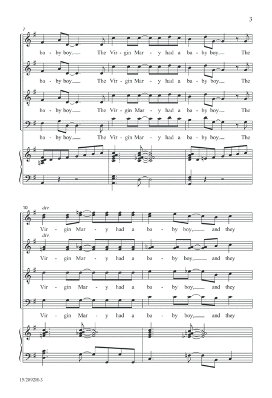 The Virgin Mary Had a Baby Boy 4-Part scores gallery preview page 4