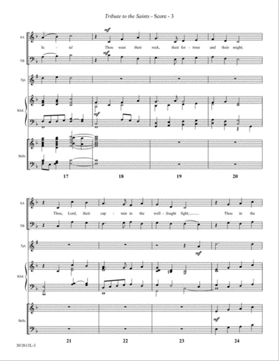Tribute to the Saints - Trumpet and Handbells Score and Parts 3-Octaves scores gallery preview page 5