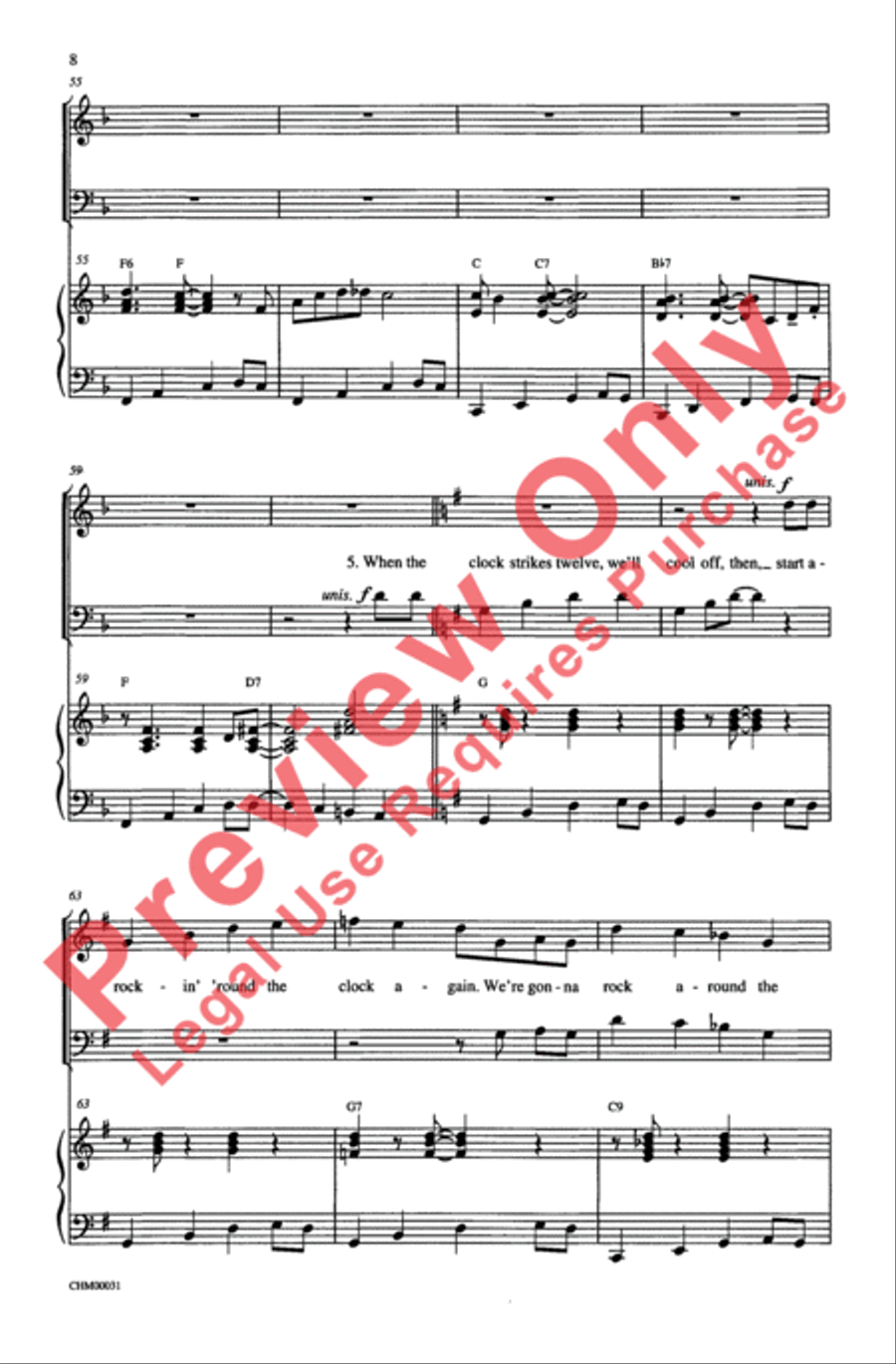 Rock Around the Clock 4-Part scores gallery preview page 8