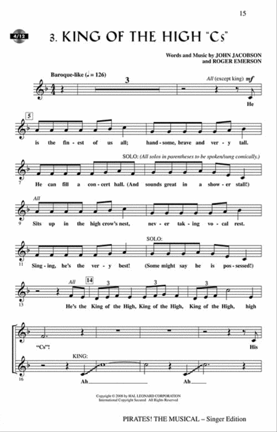 Pirates! The Musical Pirates! The Musical Choir scores gallery preview page 4
