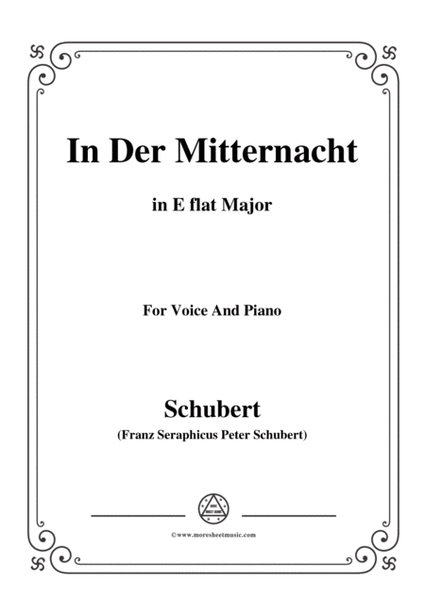 Schubert-In der Mitternacht,in E flat Major,for Voice&Piano image number null