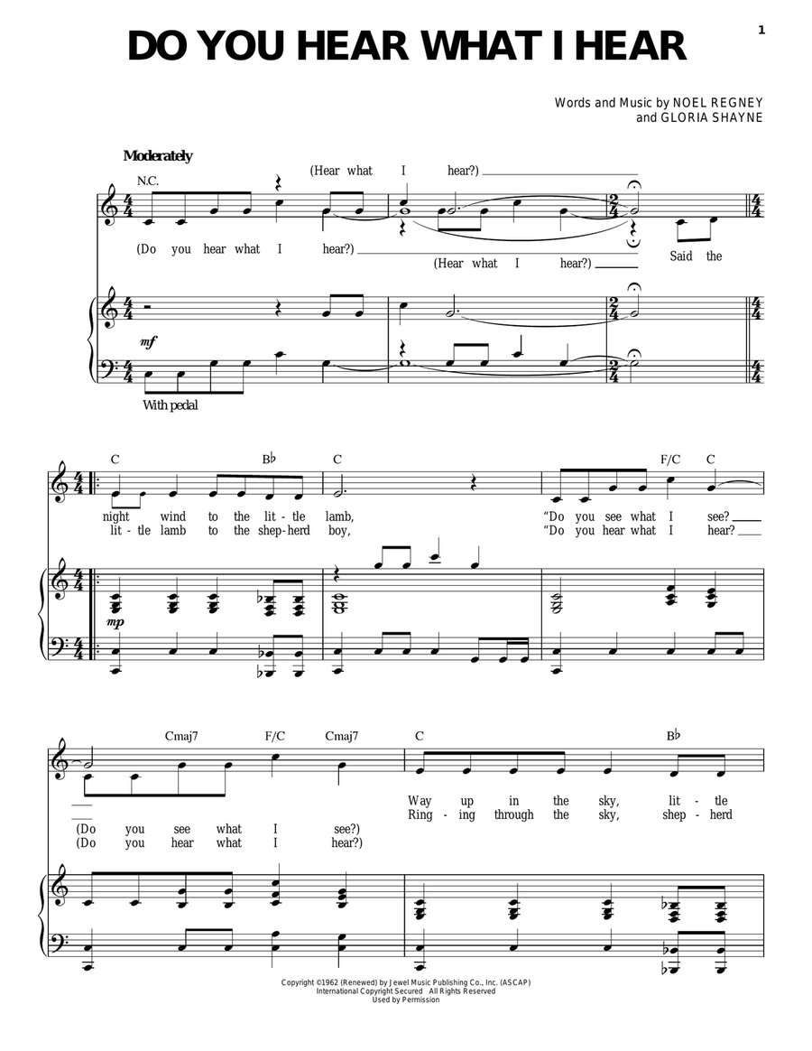 Do You Hear What I Hear Piano, Vocal scores gallery preview page 1
