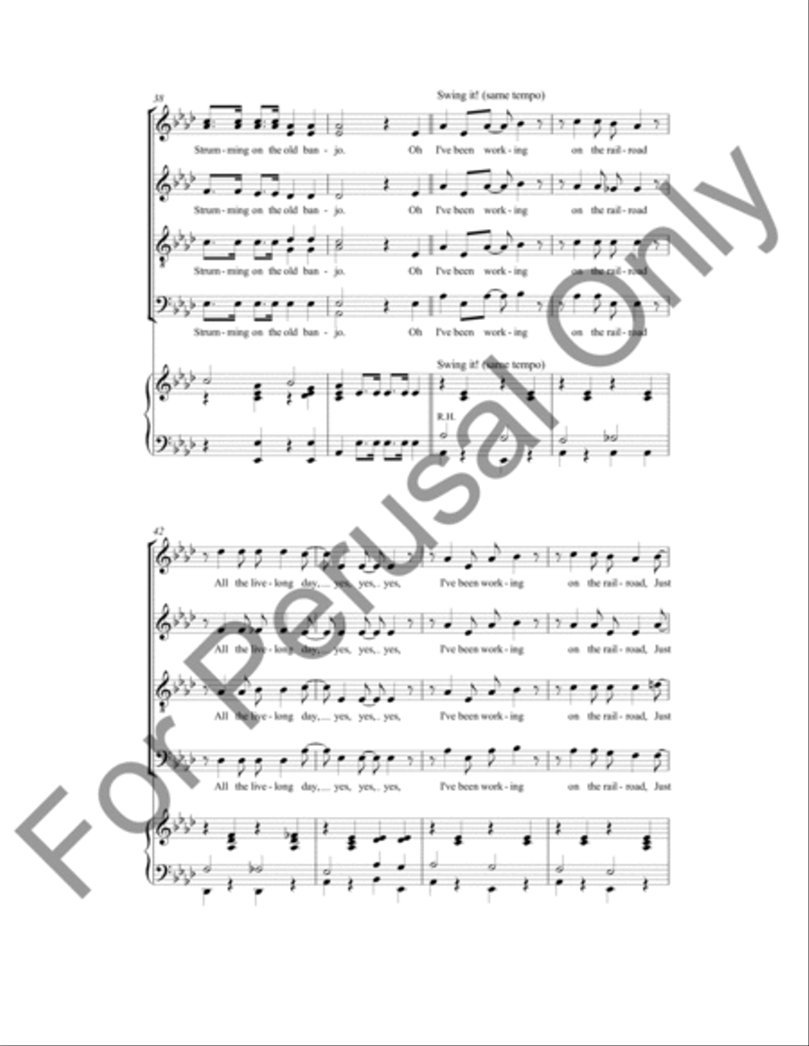 I've Been Working On The Railroad 4-Part scores gallery preview page 7