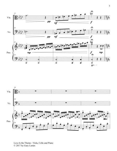 LOVE IS THE THEME (Trio – Viola, Cello & Piano with Score/Parts) image number null